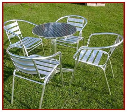 Aluminium table and chairs